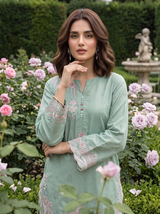 02 Piece Ready To Wear Embroidered Shirt & Trouser