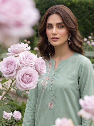 02 Piece Ready To Wear Embroidered Shirt & Trouser