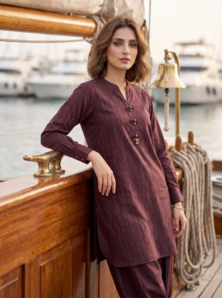 02 Piece Ready To Wear Dobby Shirt & Trouser