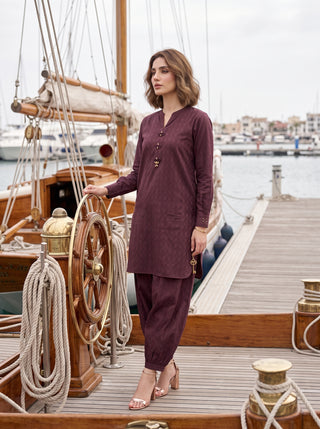 02 Piece Ready To Wear Dobby Shirt & Trouser