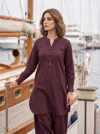 02 Piece Ready To Wear Dobby Shirt & Trouser