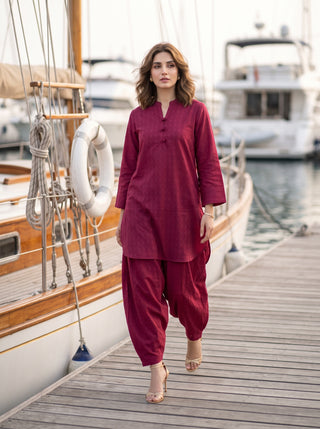 02 Piece Ready To Wear Dobby Shirt & Trouser