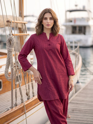 02 Piece Ready To Wear Dobby Shirt & Trouser