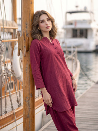 02 Piece Ready To Wear Dobby Shirt & Trouser