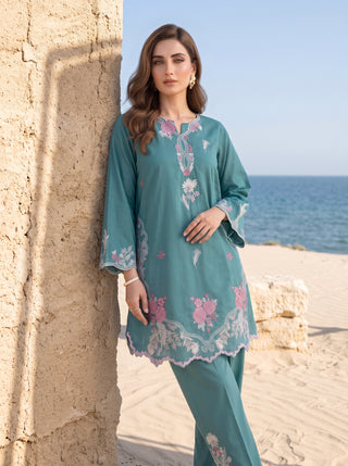 02 Piece Ready To Wear Embroidered Shirt & Trouser