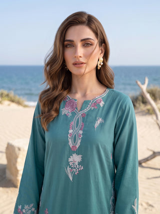 02 Piece Ready To Wear Embroidered Shirt & Trouser