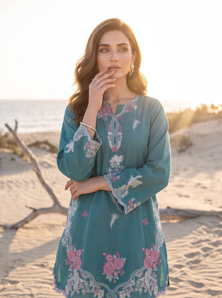 02 Piece Ready To Wear Embroidered Shirt & Trouser