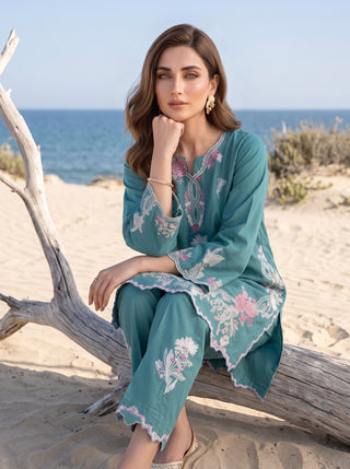 02 Piece Ready To Wear Embroidered Shirt & Trouser