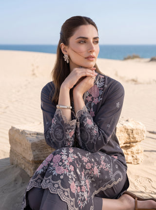 02 Piece Ready To Wear Embroidered Shirt & Trouser