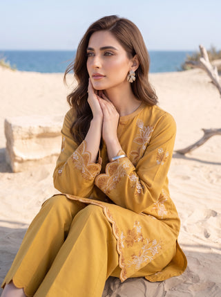 02 Piece Ready To Wear Embroidered Shirt & Trouser