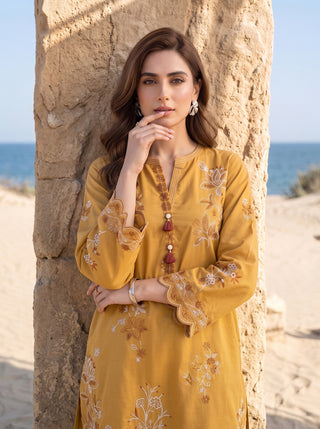 02 Piece Ready To Wear Embroidered Shirt & Trouser