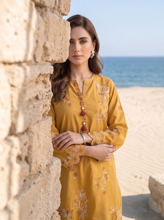 02 Piece Ready To Wear Embroidered Shirt & Trouser