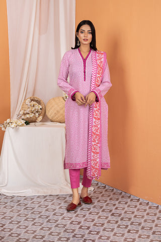 3 Piece Unstitched Printed Wash & Wear wrinkle free