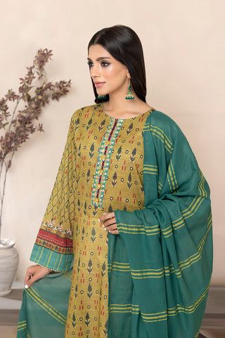 03-PIECE UNSTITCHED EMBROIDRED LAWN WITH FANCY MESSORI DUPATTA