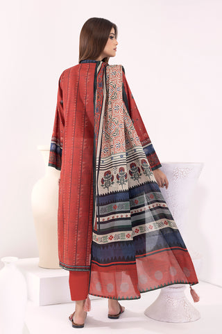 03 Piece Unstitched  Printed Lawn