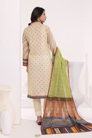 03 Piece Unstitched  Printed Lawn