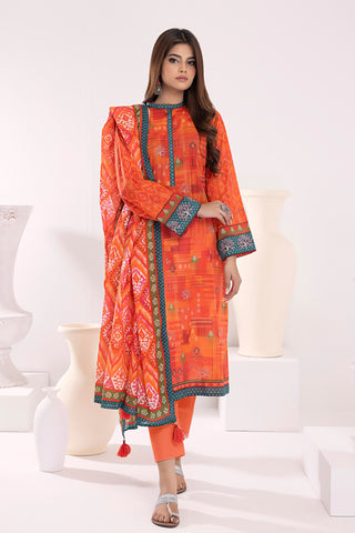 03 Piece Unstitched  Printed Lawn