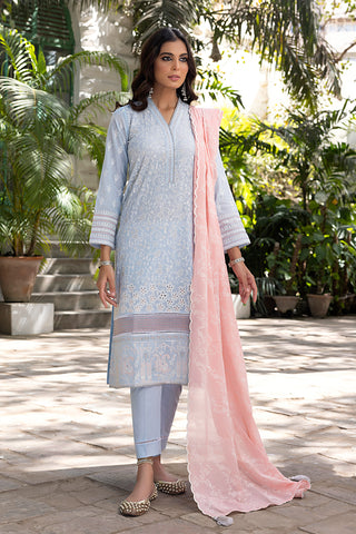 03 piece Unstitched Embroidered Lawn with Embroidered Lawn Dupatta