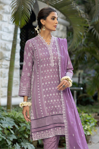 03 piece Unstitched Embroidered Lawn with Embroidered Lawn Dupatta