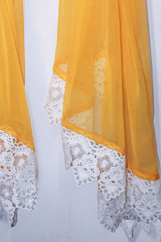 LSM-1384-Dupatta Yellow Lace