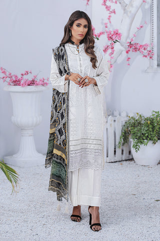 03 Piece Spring Embroidered Collection Vol-1 Unstitched