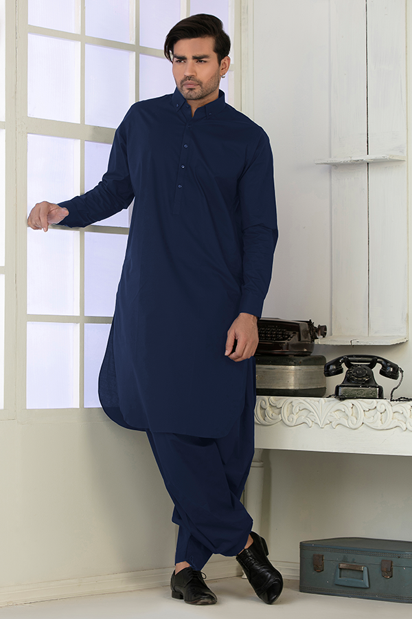 Royal blue online mens shalwar kameez