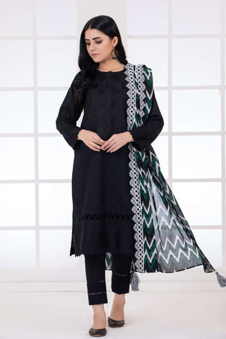3 Piece Unstitched Monochrome Embroidered Lawn