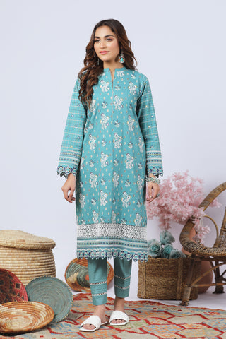 2 piece Unstitched Embroidered Lawn Shirt & Trouser