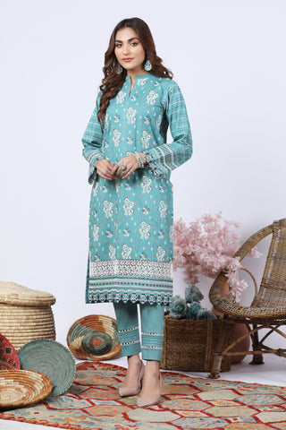 02 Piece Stitched Embroidered Lawn Shirt & Trouser