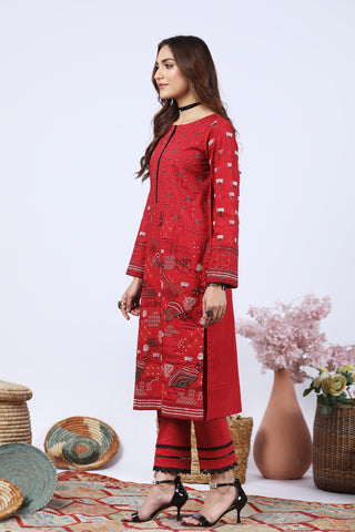 2 piece Unstitched Embroidered Lawn Shirt & Trouser