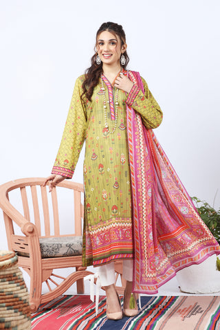 2 Piece Unstitched Printed Lawn