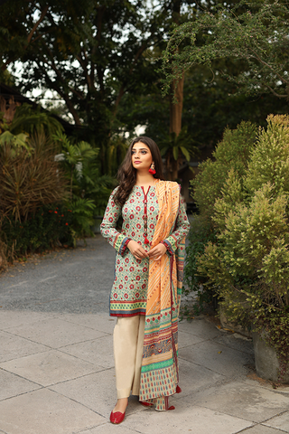 3 Piece Printed Lawn
