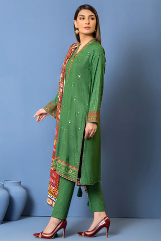 3 Piece Embroidered Unstitched Winter Collection