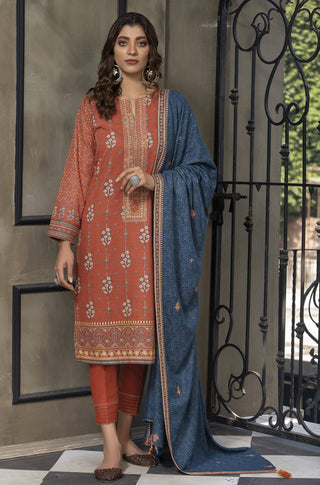 03 Piece Ready to Wear Embroidered Khaddar