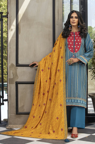 03 Piece Ready to Wear Embroidered Khaddar