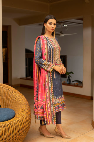 3 Piece Ready to Wear Embroidered Linen