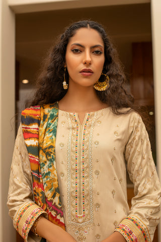3 Piece Ready to Wear Embroidered Cottel