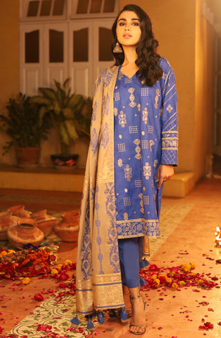 3 Piece Unstitched Embroidered Jacquard