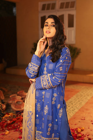 3 Piece Unstitched Embroidered Jacquard