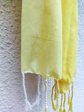 1 Piece Yellow Hand Woven Stole.