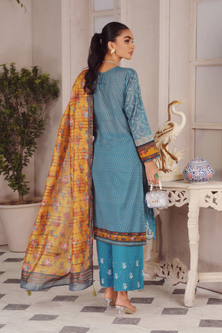 03 piece Unstitched Embroidered Lawn