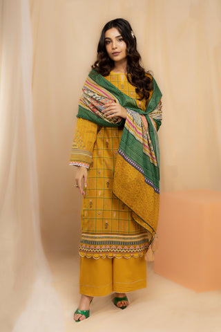 3 piece unstitched Komal Printed Lawn