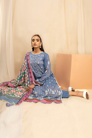 3 piece unstitched Komal Printed Lawn