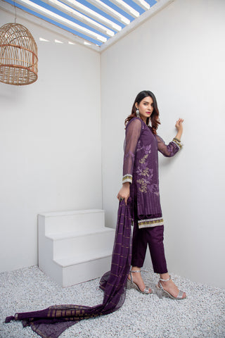 3 Piece Embroidered Ready to Wear Suit