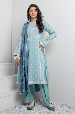 3 Piece Unstitched Embroidered Lawn