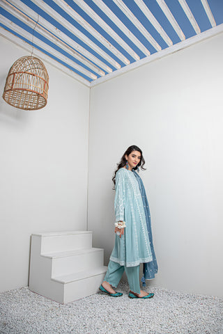 3 Piece Unstitched Embroidered Lawn