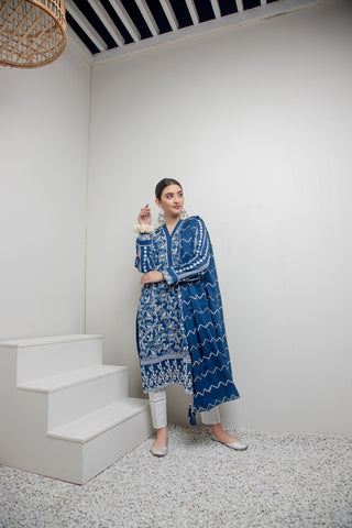 3 Piece Unstitched Embroidered Lawn